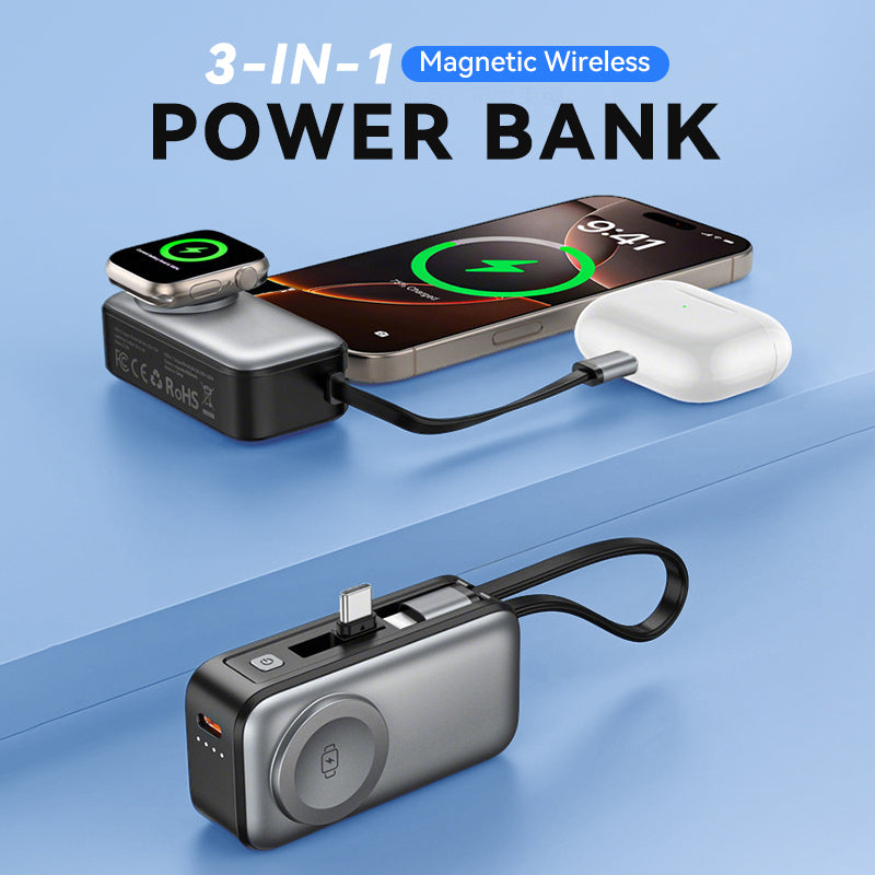 💥Last Day Special Sale 49% OFF✨All-In-One Magnetic Wireless Power Bank Pocket Travel Charger