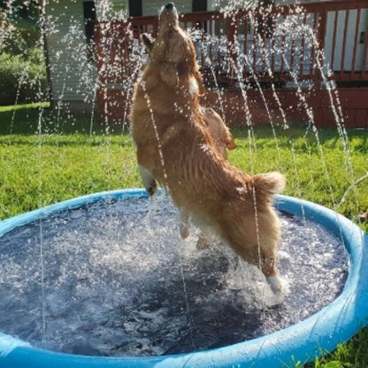 🏊SUMMER HOT SALE 50% OFF NOW! 🌊 Pawsh™ Foldable Dog Splash Pad🇬🇧 Big Sprinkler Mat for Garden & Beach 🌊☀️ | Non-Slip, Quick-Dry Play Pool for Dogs 🐾 | Folds Flat in Seconds! 🎒🐕
