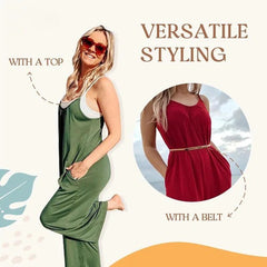 🎁Summer Hot Sale  47% OFF⏳Loose Sleeveless Wide-Leg Jumpsuit with Pockets - Stretchy & Flowy