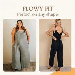 🎁Summer Hot Sale  47% OFF⏳Loose Sleeveless Wide-Leg Jumpsuit with Pockets - Stretchy & Flowy