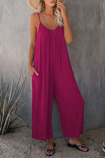 🎁Summer Hot Sale  47% OFF⏳Loose Sleeveless Wide-Leg Jumpsuit with Pockets - Stretchy & Flowy