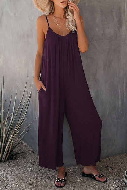 🎁Summer Hot Sale  47% OFF⏳Loose Sleeveless Wide-Leg Jumpsuit with Pockets - Stretchy & Flowy
