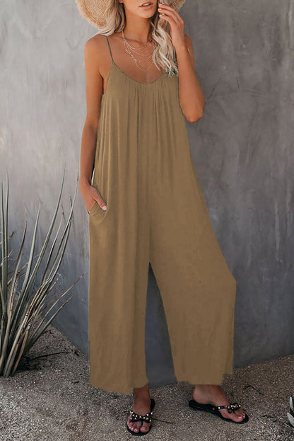 🎁Summer Hot Sale  47% OFF⏳Loose Sleeveless Wide-Leg Jumpsuit with Pockets - Stretchy & Flowy