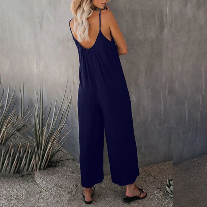 🎁Summer Hot Sale  47% OFF⏳Loose Sleeveless Wide-Leg Jumpsuit with Pockets - Stretchy & Flowy