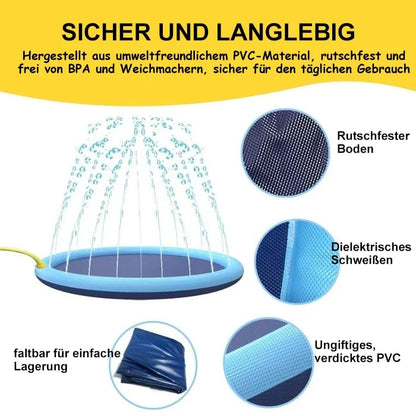 🏊SUMMER HOT SALE 50% OFF NOW! 🌊 Pawsh™ Foldable Dog Splash Pad🇬🇧 Big Sprinkler Mat for Garden & Beach 🌊☀️ | Non-Slip, Quick-Dry Play Pool for Dogs 🐾 | Folds Flat in Seconds! 🎒🐕
