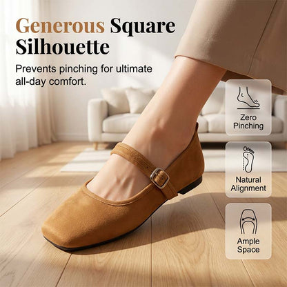 🌸LAST DAY SPECIAL PRICE!!🌸Suede-Finish Mary Jane Ballet Flats with Memory Foam Insole🥿✨