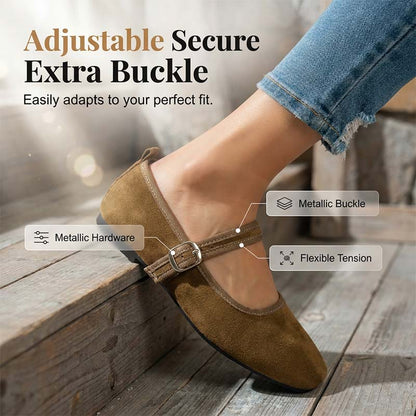 🌸LAST DAY SPECIAL PRICE!!🌸Suede-Finish Mary Jane Ballet Flats with Memory Foam Insole🥿✨