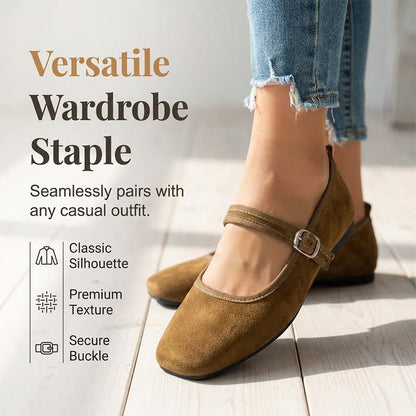 🌸LAST DAY SPECIAL PRICE!!🌸Suede-Finish Mary Jane Ballet Flats with Memory Foam Insole🥿✨