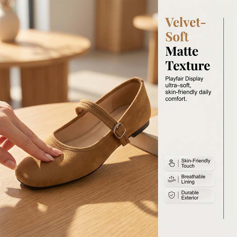 🌸LAST DAY SPECIAL PRICE!!🌸Suede-Finish Mary Jane Ballet Flats with Memory Foam Insole🥿✨