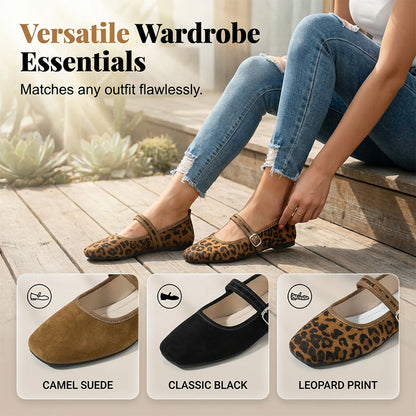 🌸LAST DAY SPECIAL PRICE!!🌸Suede-Finish Mary Jane Ballet Flats with Memory Foam Insole🥿✨