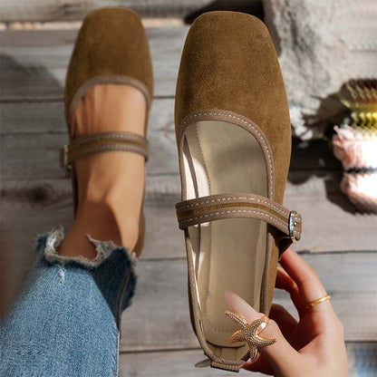 🌸LAST DAY SPECIAL PRICE!!🌸Suede-Finish Mary Jane Ballet Flats with Memory Foam Insole🥿✨
