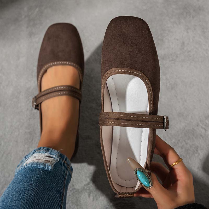 🌸LAST DAY SPECIAL PRICE!!🌸Suede-Finish Mary Jane Ballet Flats with Memory Foam Insole🥿✨