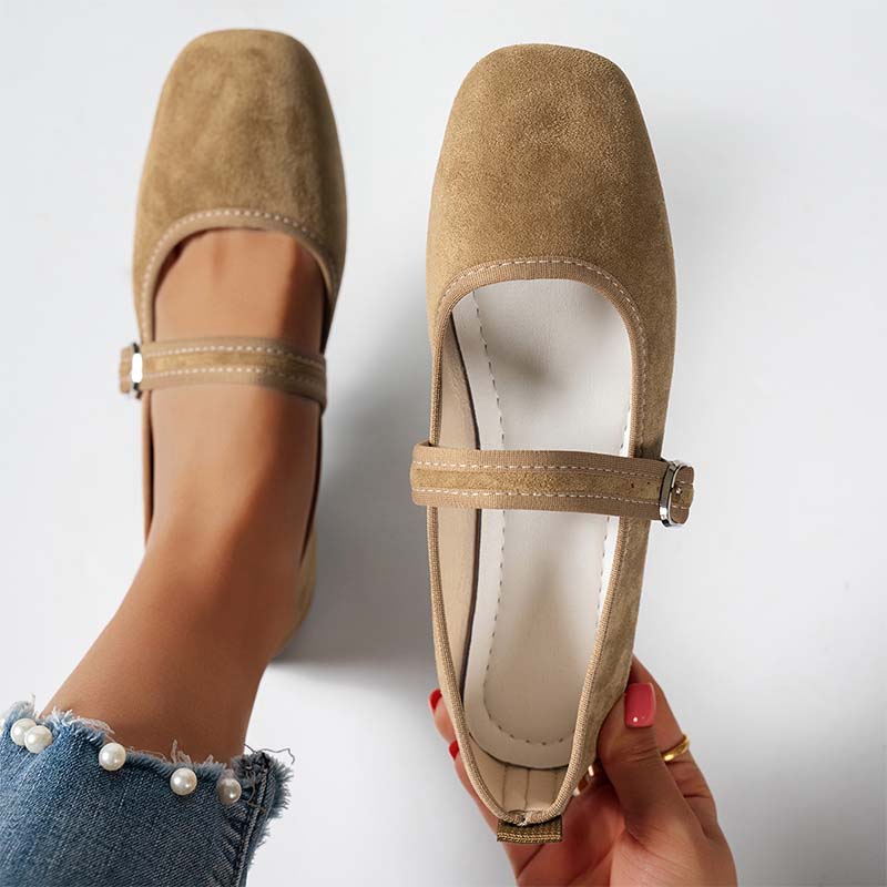 🌸LAST DAY SPECIAL PRICE!!🌸Suede-Finish Mary Jane Ballet Flats with Memory Foam Insole🥿✨