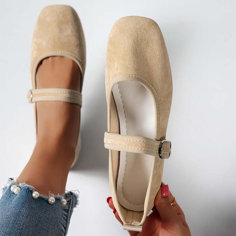 🌸LAST DAY SPECIAL PRICE!!🌸Suede-Finish Mary Jane Ballet Flats with Memory Foam Insole🥿✨