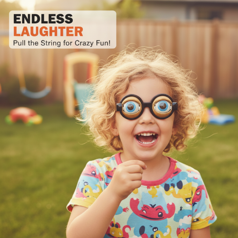 ⏰️Last Day For £8.99 Only⌛️Kids Pull-String Blinking Crazy Glasses