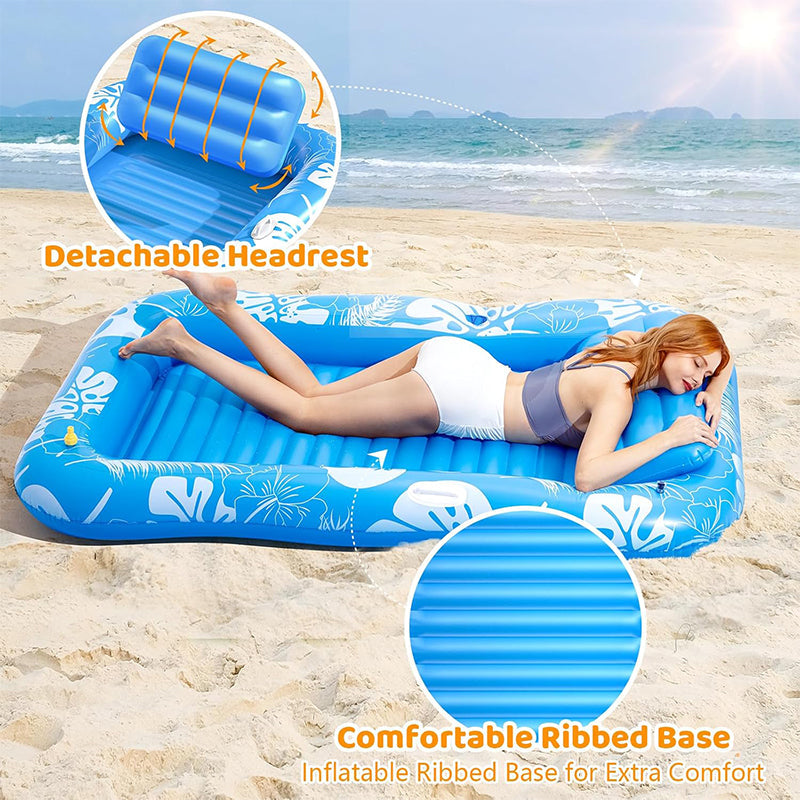 🌸LAST DAY SPECIAL PRICE!!🌸Inflatable Tanning Pool Lounger Float with Pillow