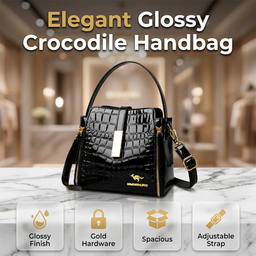 🏆LAST DAY SALE 50% OFF🔥Glossy Crocodile Pattern Women's Handbag