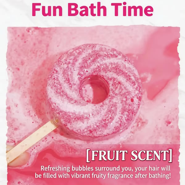 💞BUY 1 GET 1 FREE + 50% OFF! 🥳50K+ SOLD!🍭Reusable Cute Lollipop Bath Bomb🛁,Colorful Bubble Bath Ball for Fun Bath Time💧