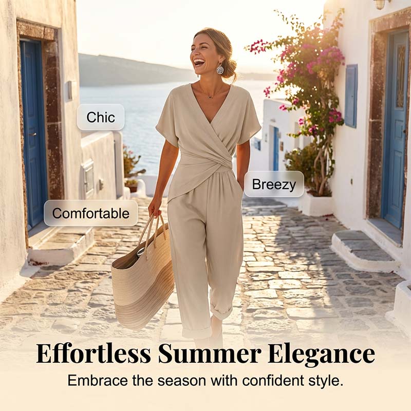 🌸LAST DAY SPECIAL PRICE!!🌸Elegant Solid Color Two-Piece Set