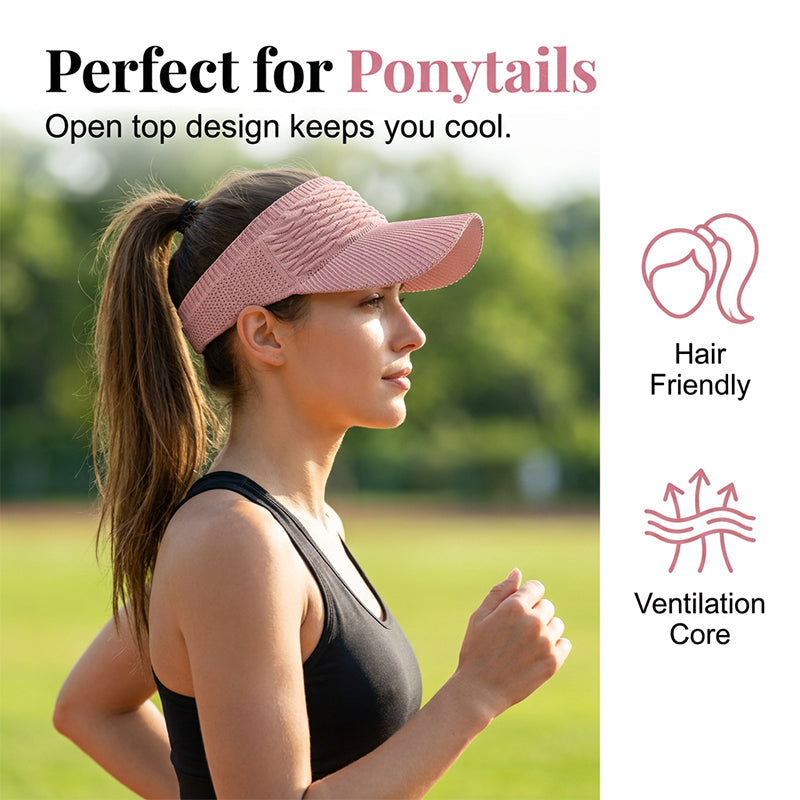💞BUY 1 GET 1 FREE + 50% OFF! 🥳Women’s High Ponytail Visor Hat 🧢 Breathable, Open-Top UV400 Protection ☀️🇬🇧  Perfect for Running, Hiking, Beach Days & Everyday “That Girl” Style 💁‍♀️✨