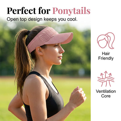 💞BUY 1 GET 1 FREE + 50% OFF! 🥳Women’s High Ponytail Visor Hat 🧢 Breathable, Open-Top UV400 Protection ☀️🇬🇧  Perfect for Running, Hiking, Beach Days & Everyday “That Girl” Style 💁‍♀️✨
