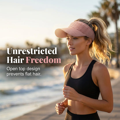 💞BUY 1 GET 1 FREE + 50% OFF! 🥳Women’s High Ponytail Visor Hat 🧢 Breathable, Open-Top UV400 Protection ☀️🇬🇧  Perfect for Running, Hiking, Beach Days & Everyday “That Girl” Style 💁‍♀️✨