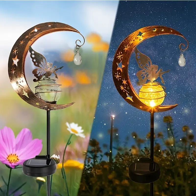 💥Last Day Special Sale 49% OFF🐦Solar Fairy Moon Garden Stake Light