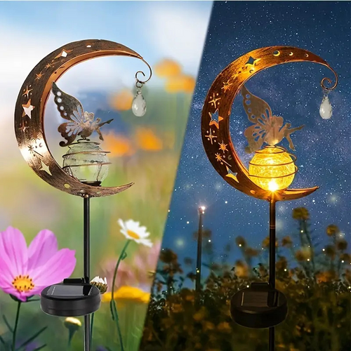 💥Last Day Special Sale 49% OFF🐦Solar Fairy Moon Garden Stake Light