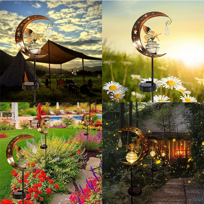 💥Last Day Special Sale 49% OFF🐦Solar Fairy Moon Garden Stake Light