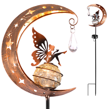 💥Last Day Special Sale 49% OFF🐦Solar Fairy Moon Garden Stake Light