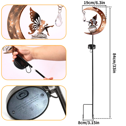 💥Last Day Special Sale 49% OFF🐦Solar Fairy Moon Garden Stake Light