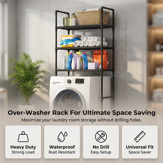 🎁Last Day Promotion 49% OFF🔥No-Drill Bathroom & Laundry Organizer Shelf