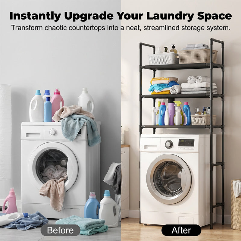 🎁Last Day Promotion 49% OFF🔥No-Drill Bathroom & Laundry Organizer Shelf