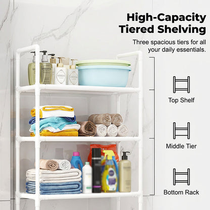 🎁Last Day Promotion 49% OFF🔥No-Drill Bathroom & Laundry Organizer Shelf
