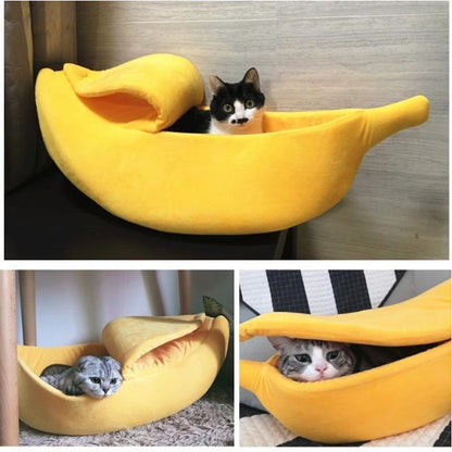 🌸LAST DAY SPECIAL PRICE!!🌸Plush Banana Shaped Cat Bed House