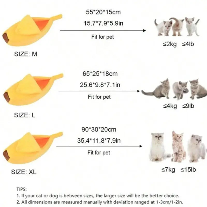 🌸LAST DAY SPECIAL PRICE!!🌸Plush Banana Shaped Cat Bed House