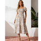 💥Last Day Special Sale 49% OFF👚Women's Square Neck Smocked Floral Midi Dress