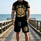 🎁Last Day Promotion 49% OFF🔥Men's Gold Crest Print T-Shirt & Shorts Set