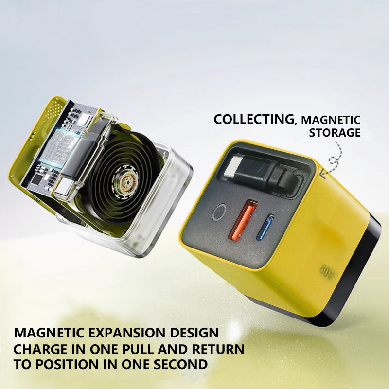 💥Last Day Special Sale 49% OFF🔥80W Fast Charging Phone Charger Block with Retractable 80cm Type-C Cable