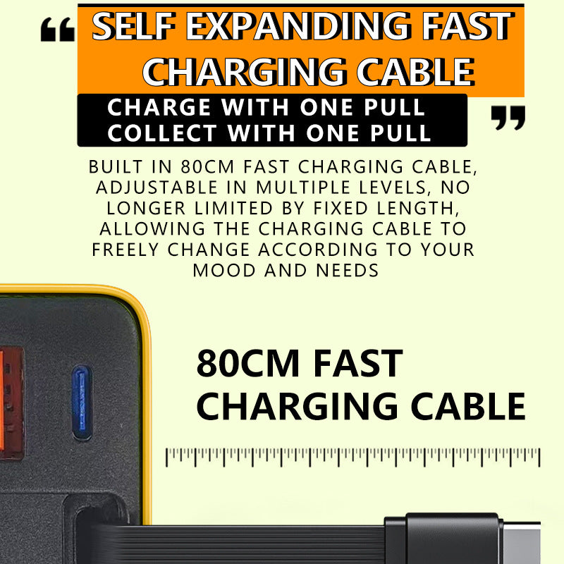 💥Last Day Special Sale 49% OFF🔥80W Fast Charging Phone Charger Block with Retractable 80cm Type-C Cable