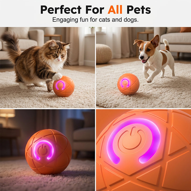 ⏰Limited Time Special Price ￡7.99!!✨🐾 AUTO-BOUNCING SMART PET BALL WITH REMOTE CONTROL— 3 Interactive Modes | Chew-Resistant E-TPU | USB-C Rechargeable 🎾