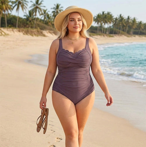 🎁Last Day Promotion 49% OFF🔥 Women's Classic Plus-Size One-Piece Swimsuit – Flattering & comfortable – Perfect for beach, pool or vacation – supportive and stylish 🌊💕✨