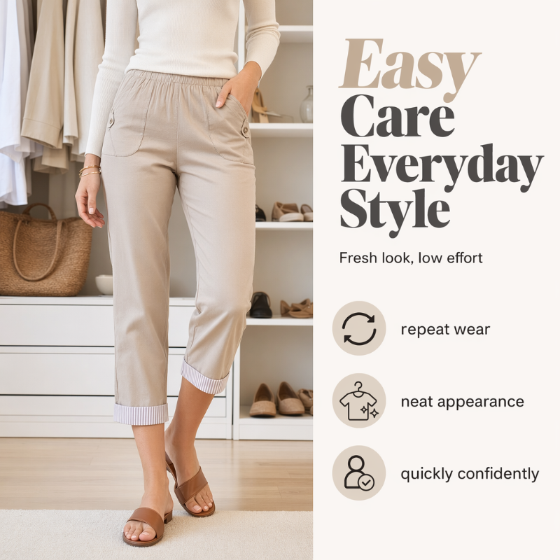 🌸LAST DAY SPECIAL PRICE!!🌸Women Casual Slim Fit Cropped Pants