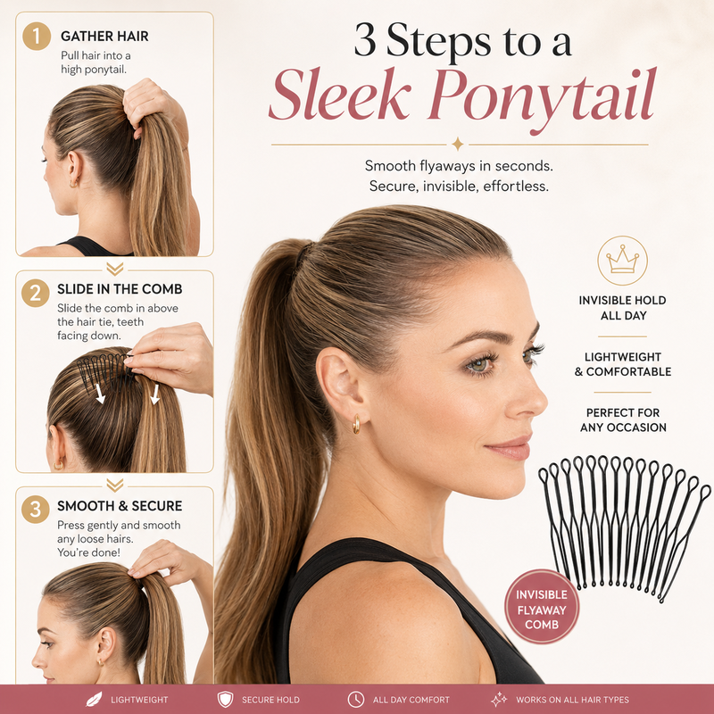 🌸LAST DAY SPECIAL PRICE!!🌸Flexible Invisible Grip Flyaway Hair Comb