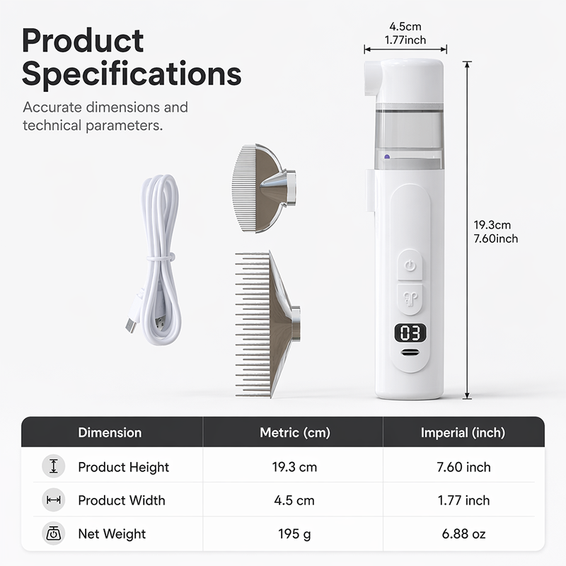 🐕LAST DAY SPECIAL PRICE!!🐱Electric Pet Grooming Comb🐏Keep your furry friends away from mites, fleas and tangled fur！