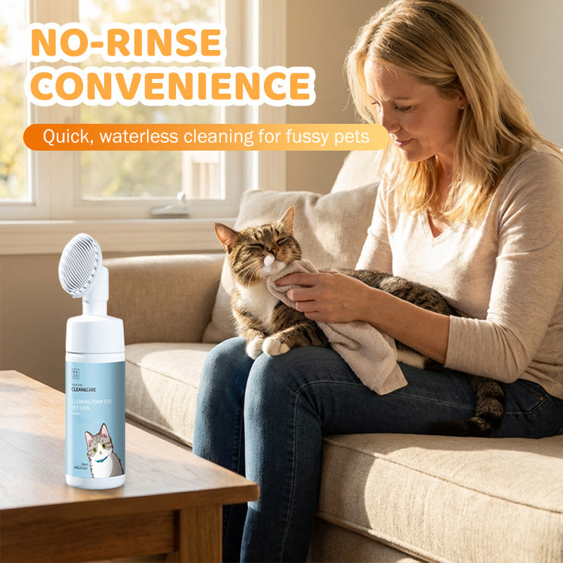 💥 BUY 2 GET 1 FREE +  50% OFF!🥳No-Rinse Pet Chin Cleaning Foam with Silicone Brush