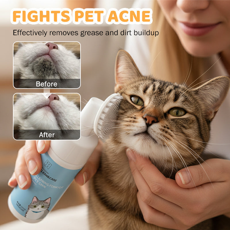 💥 BUY 2 GET 1 FREE +  50% OFF!🥳No-Rinse Pet Chin Cleaning Foam with Silicone Brush