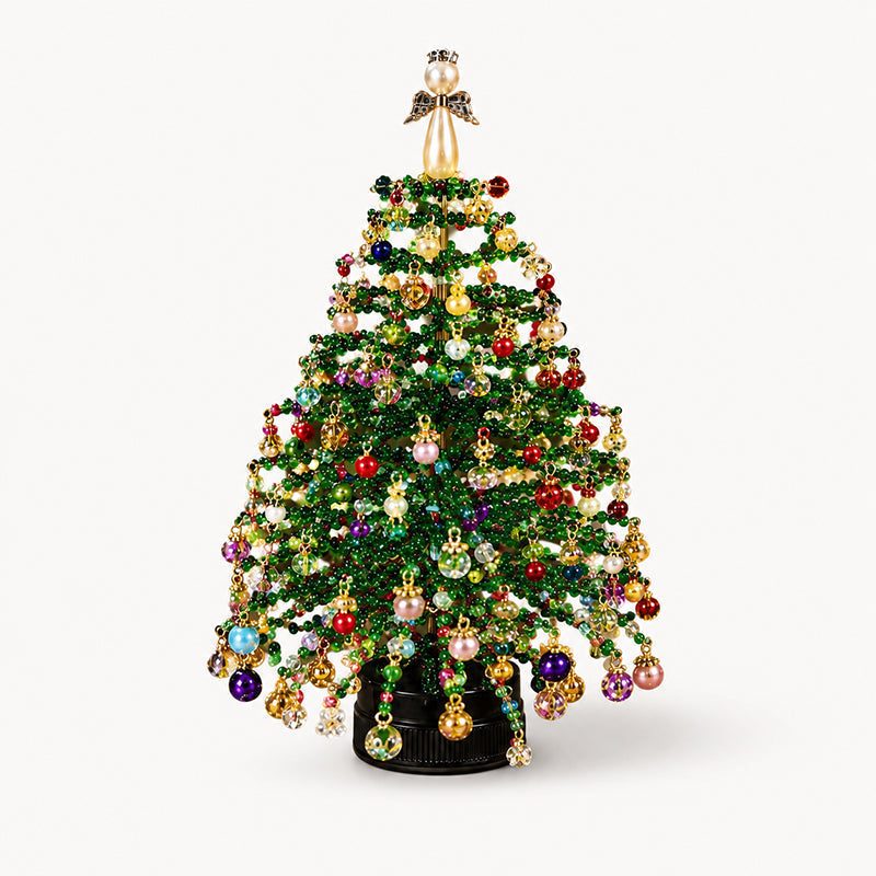 🎄 BUY 2 GET 1 FREE +  50% OFF!🥳 Elegant Beaded Mini Christmas Tree – Collector's Holiday Decor Set, Tabletop 🎄