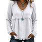 🌸LAST DAY SPECIAL PRICE!!🌸Women's Bohemian Fringe V-Neck Long Sleeve Blouse, Loose Casual Tunic Top