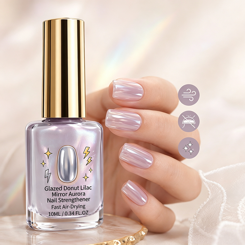 💅BUY 1 GET 1 FREE + 50% OFF !💥🖌️Lilac Glossy Mirror Nail Strengthener